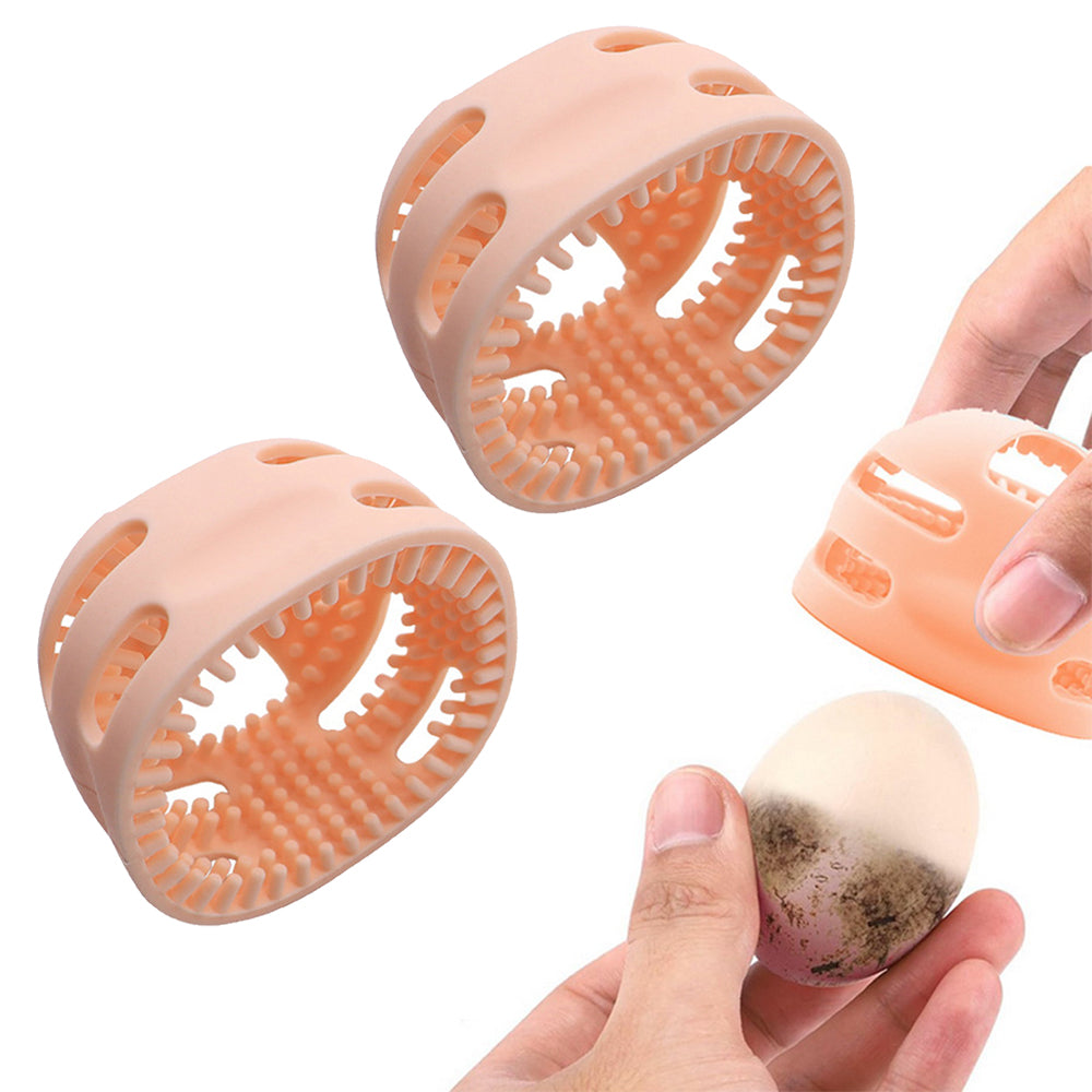 2Pcs Silicone Egg Washer Brush Reusable Cleaning Tools for Egg Pink
