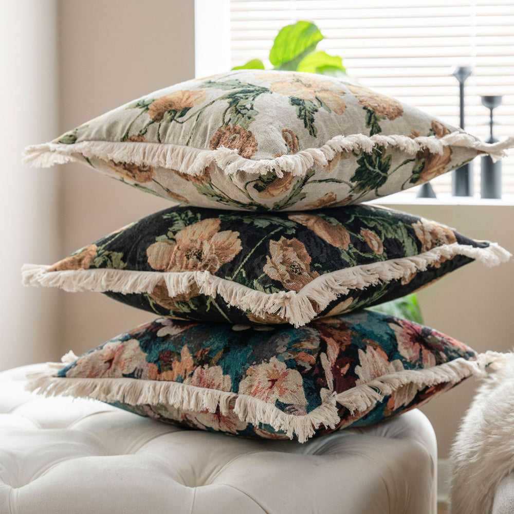 4 X Fringe Tassels Throw Pillow Cover Print Cushion Case Pillowcase 45x45cm