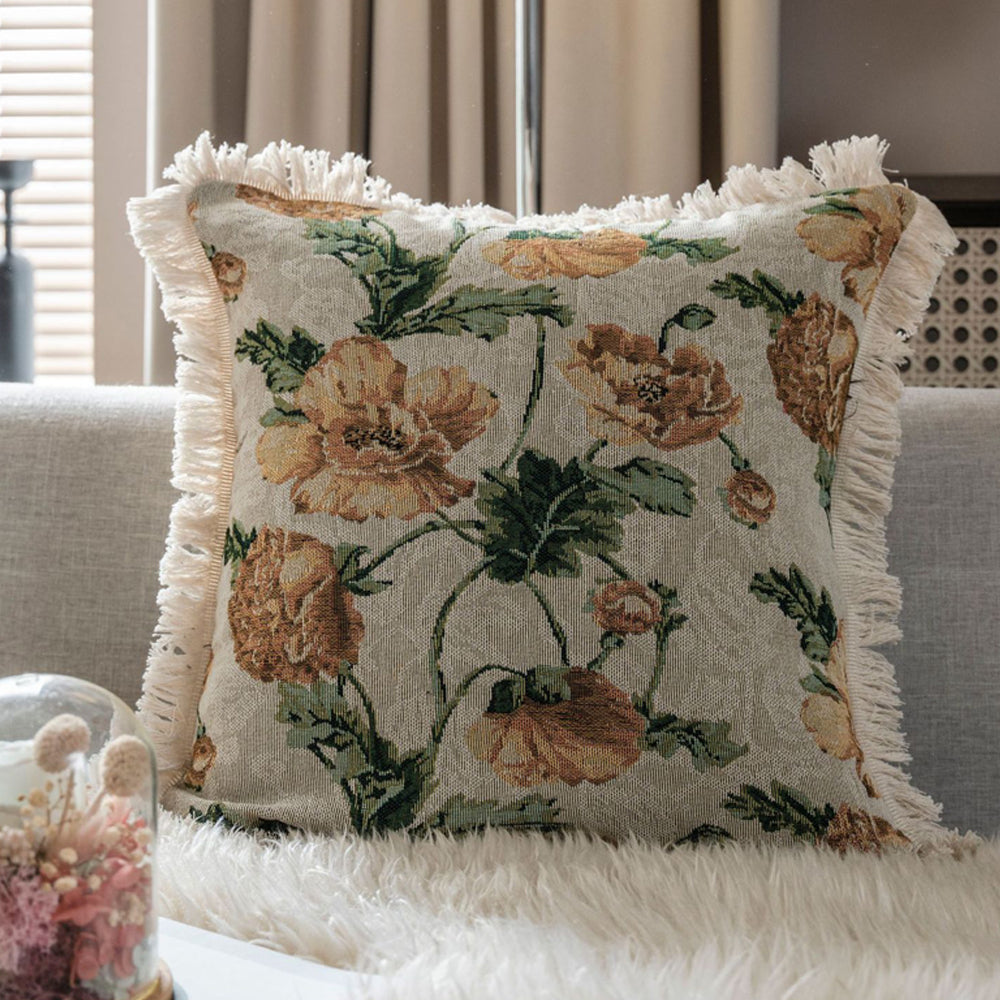4 X Fringe Tassels Throw Pillow Cover Print Cushion Case Pillowcase 45x45cm
