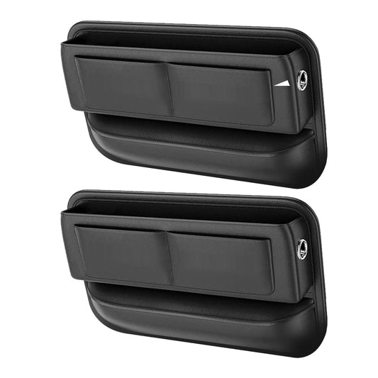 2Pcs Car Seat Gap Filler Leather Car Box Phone Holder Storage Box Side Organizer