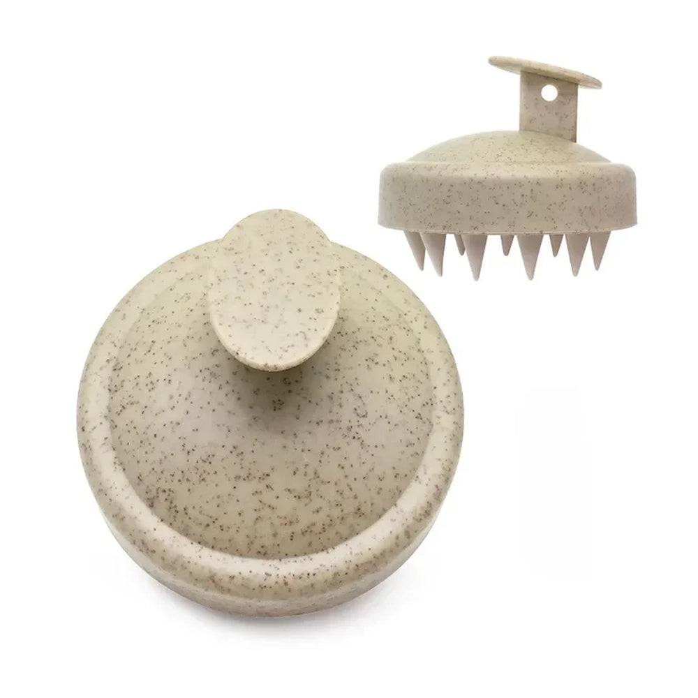 2Pcs Shampoo Brush Hair Scalp Massager Shower Comb Scalp Exfoliator Khaki Green