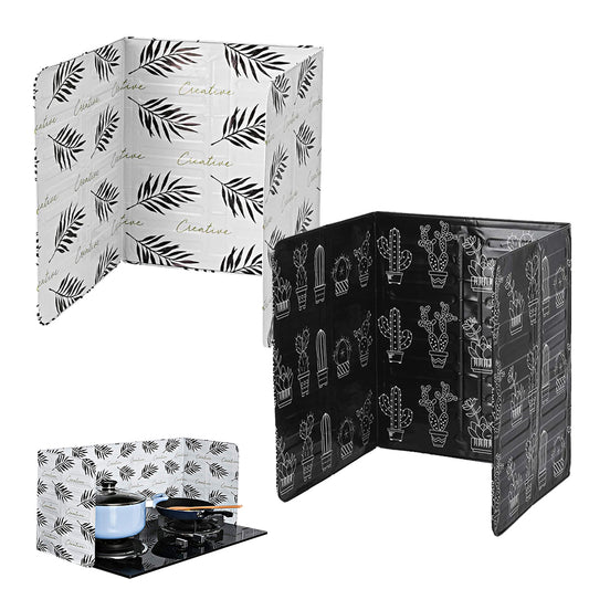 2Pcs Oil Splatter Guard Anti-Splatter Shield Screen Cover Black White