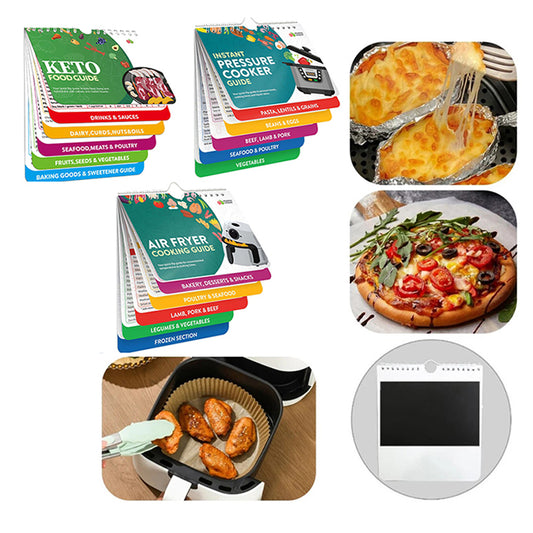 3Pcs Air Fryer Magnetic Cheat Sheet Cooking Guide Booklet Cooking Times Chart