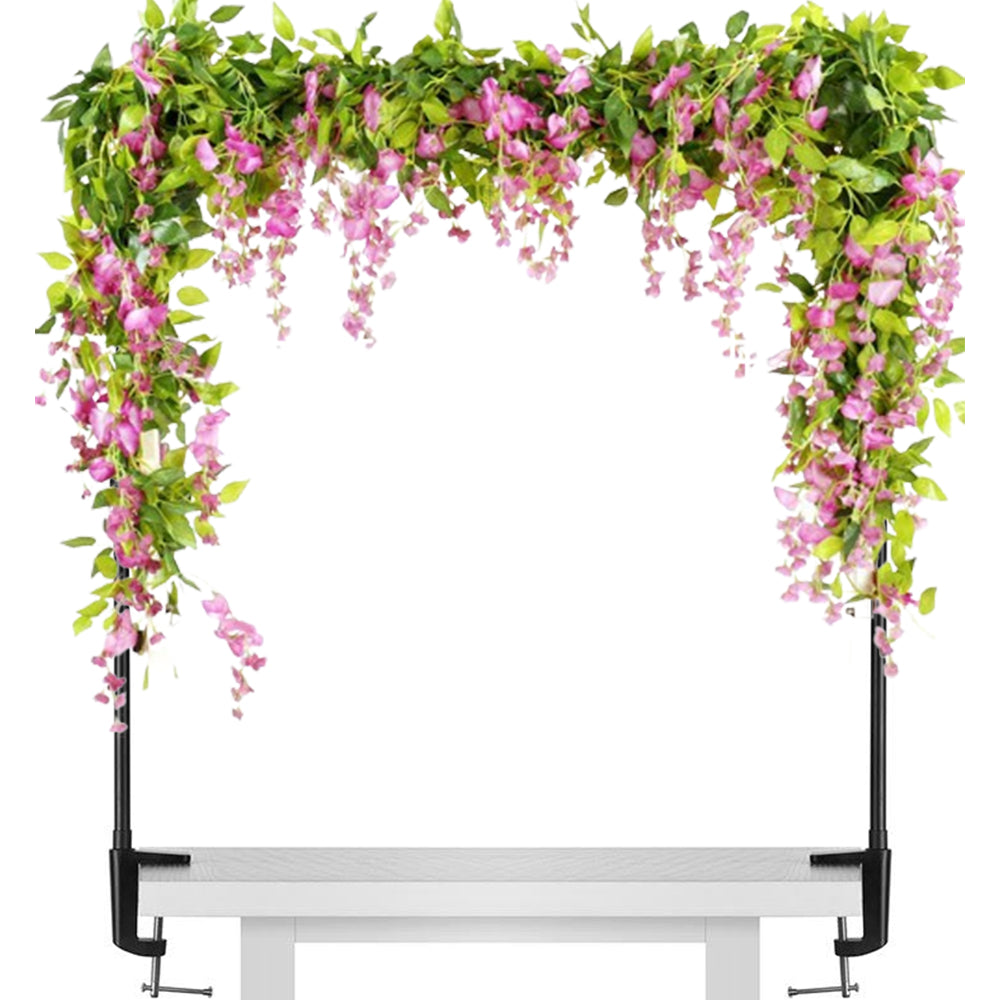 Macrame Plant Hanger Stand Rail Pole with Clamp Metal Adjustable Display Rod