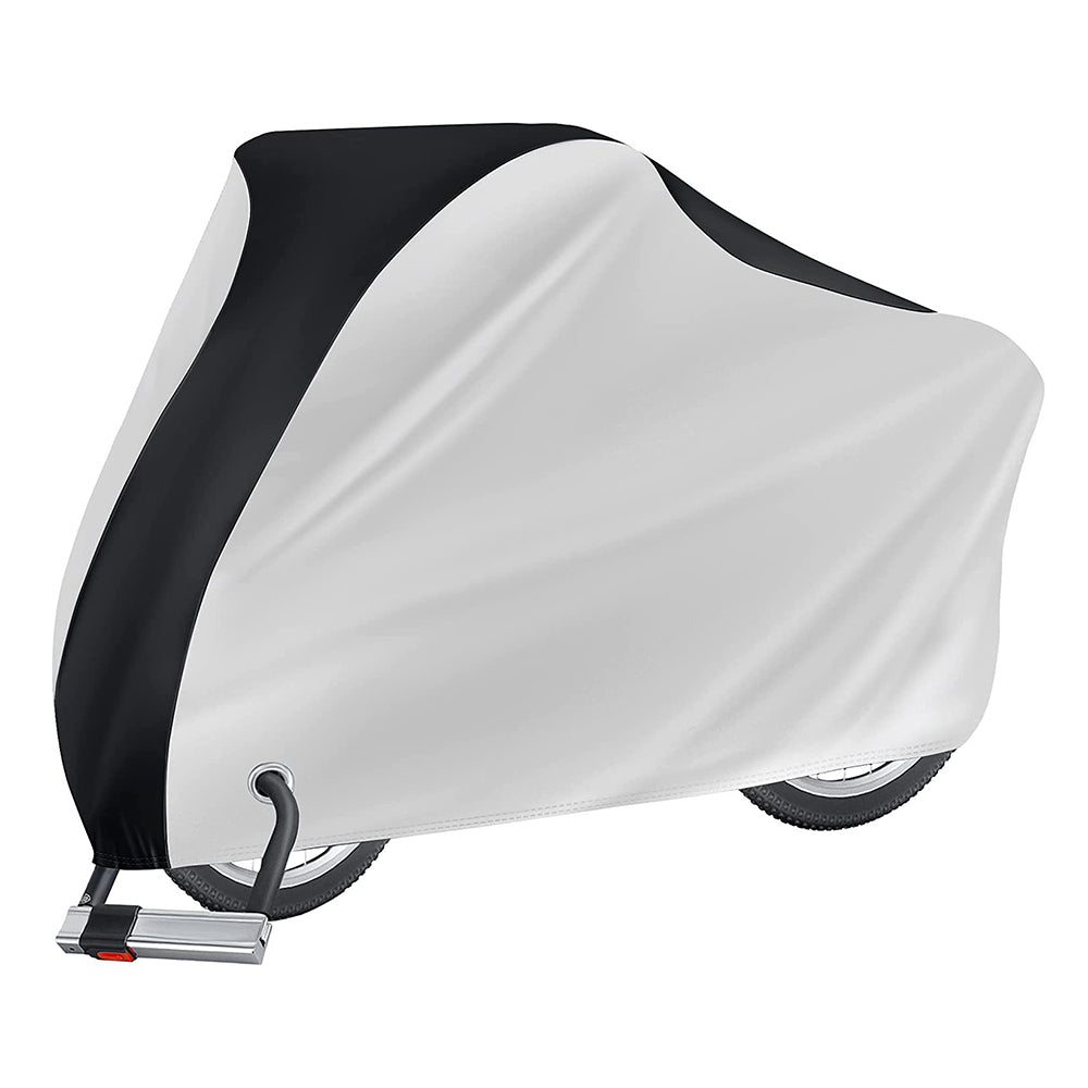 200x70x110cm Outdoor Bike Cover Rain Dust Snow Proof Cover with Lock Hole Silver