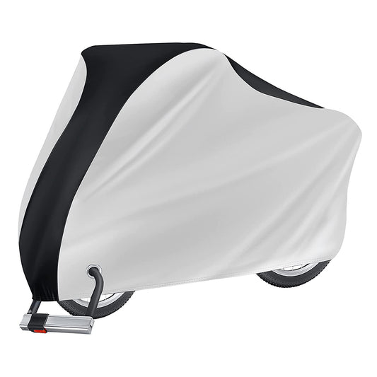 200x70x110cm Outdoor Bike Cover Rain Dust Snow Proof Cover with Lock Hole Silver