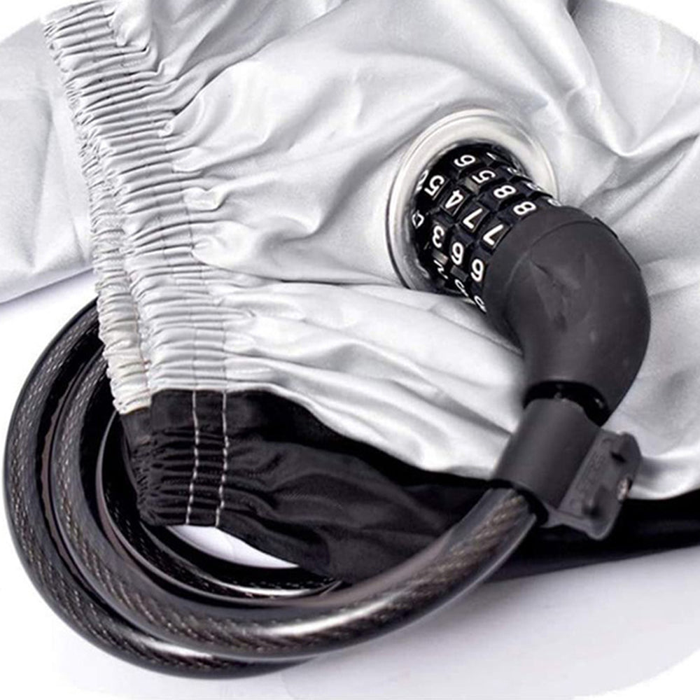 190x65x98cm Outdoor Bike Cover Rain Dust Snow Proof Cover with Lock Hole Silver