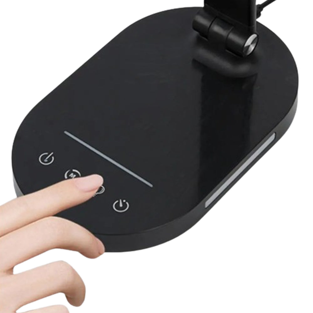 LED Desk Light Eye-Caring Foldable Touch Control Reading Lamp with USB Ports