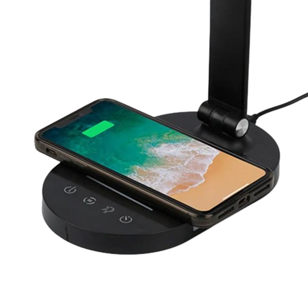 LED Desk Light Eye-Caring Foldable Touch Control Reading Lamp with USB Ports