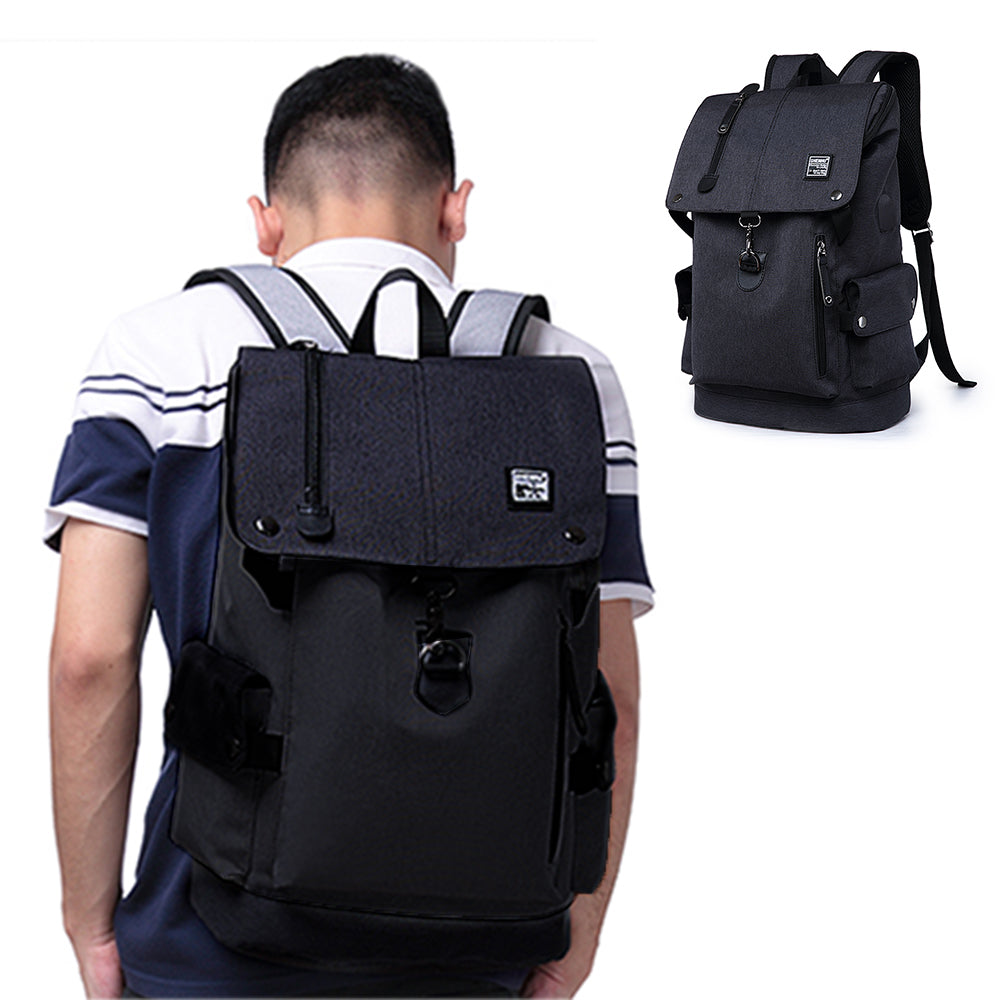 Large Capacity Anti-Theft Travel Backpack School Bag with USB charging Black