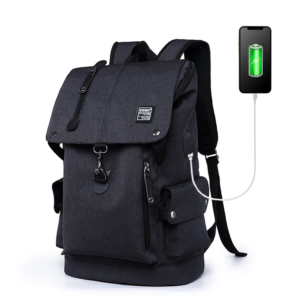 Large Capacity Anti-Theft Travel Backpack School Bag with USB charging Black