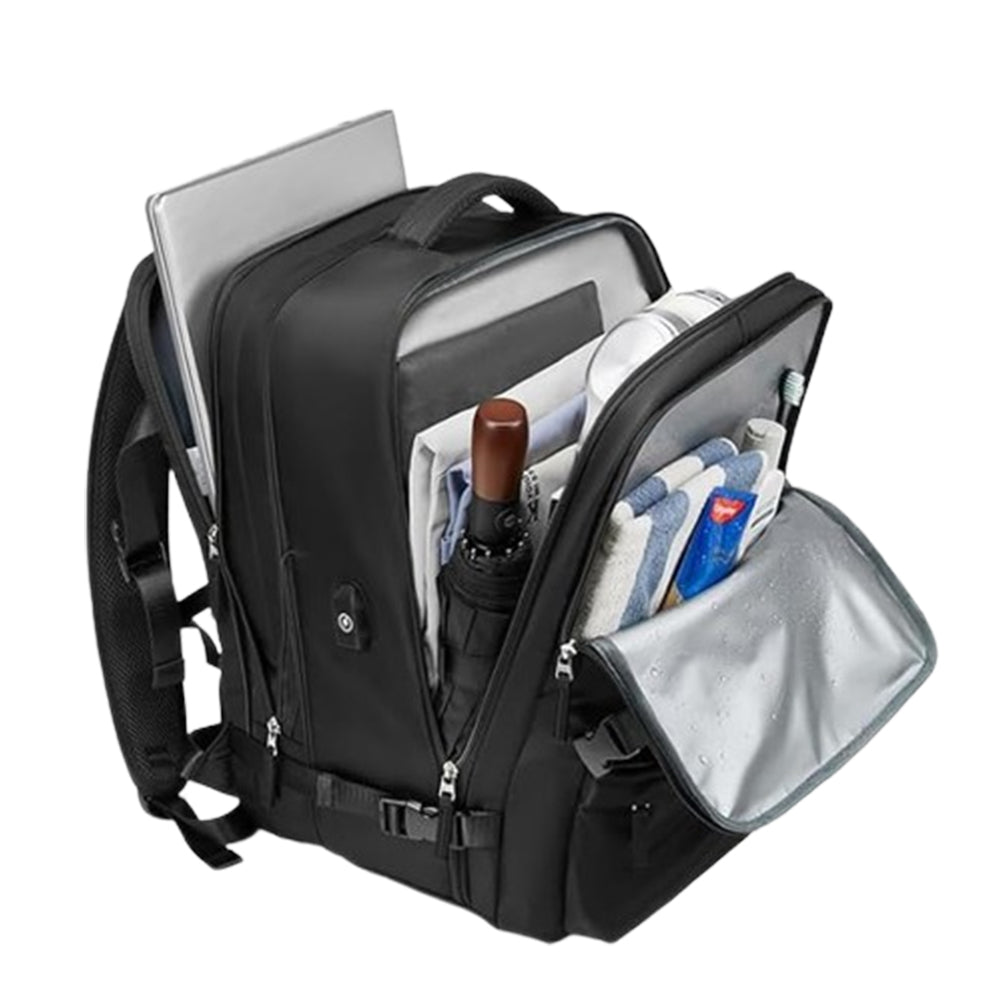 Large Travel Backpack Expandable Capacity Backpack for Women Men Black