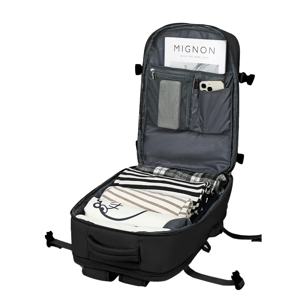 Large Travel Backpack Expandable Capacity Backpack for Women Men Black