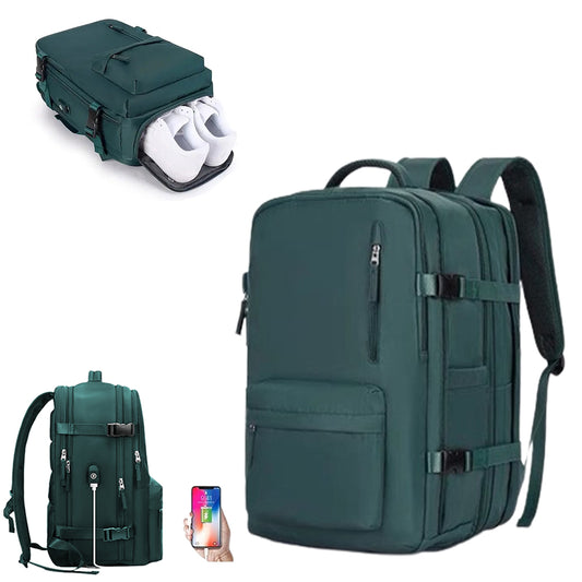 Large Travel Backpack Expandable Capacity Backpack for Women Men Green