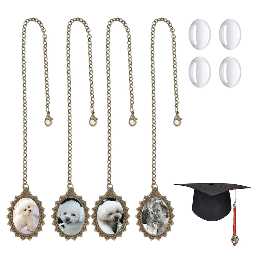4Pcs 20cm Photo Charm Personalized Graduation Cap Tassel Decoration