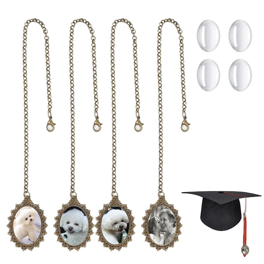 4Pcs 20cm Photo Charm Personalized Graduation Cap Tassel Decoration