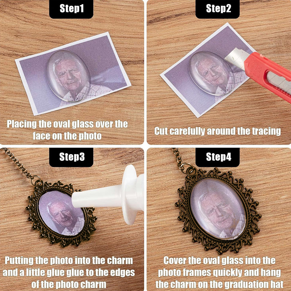 4Pcs 20cm Photo Charm Personalized Graduation Cap Tassel Decoration
