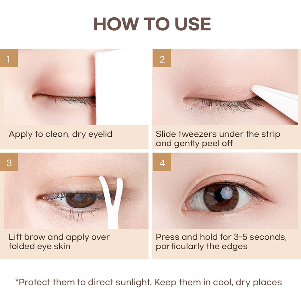 4Pcs 100 Pairs of Adhesive Eyelid Tape Stickers