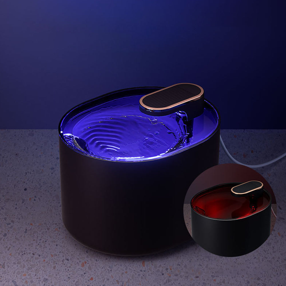 3L Pet Water Fountain Automatic Electric Drinking Dispenser Filter Navy Blue