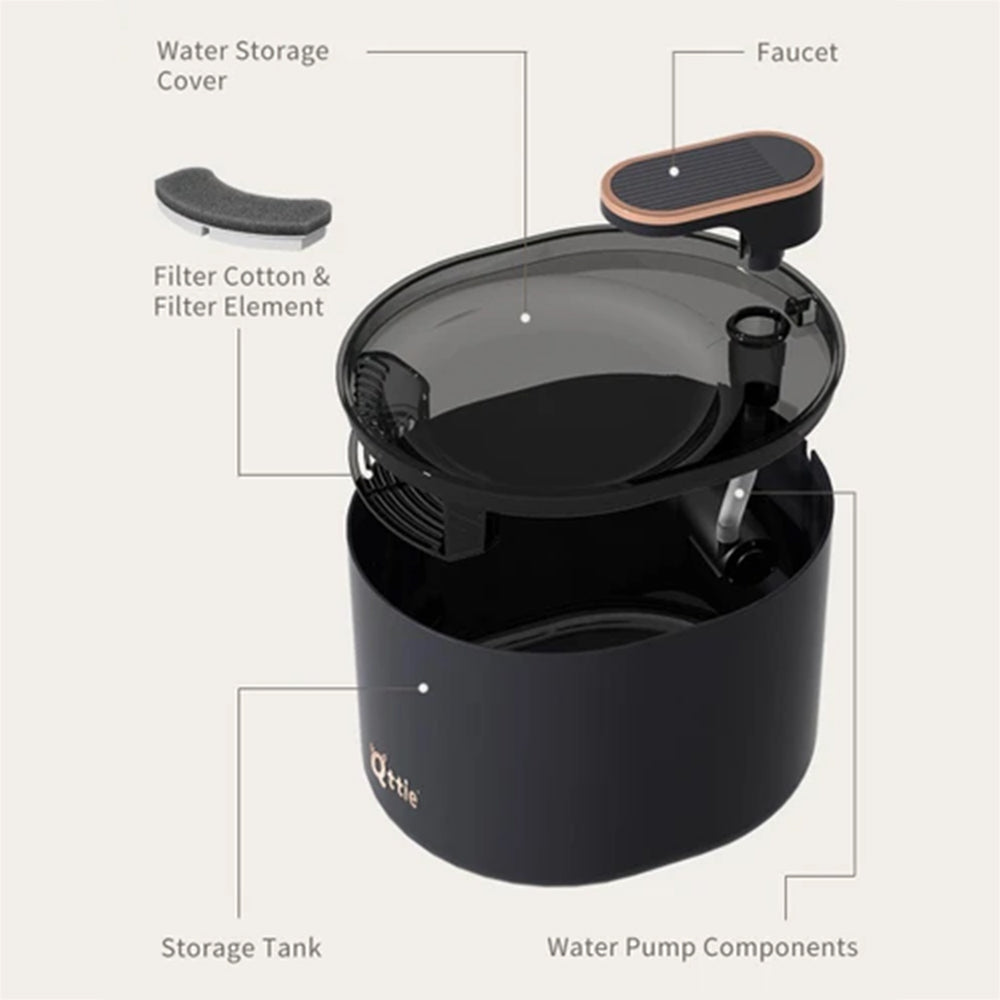 3L Pet Water Fountain Automatic Electric Drinking Dispenser Filter Navy Blue