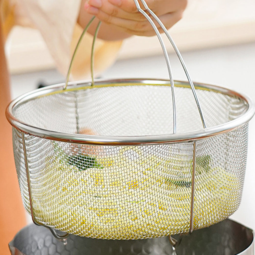 2 Pcs 304 Stainless Steel Mesh Steamer Basket