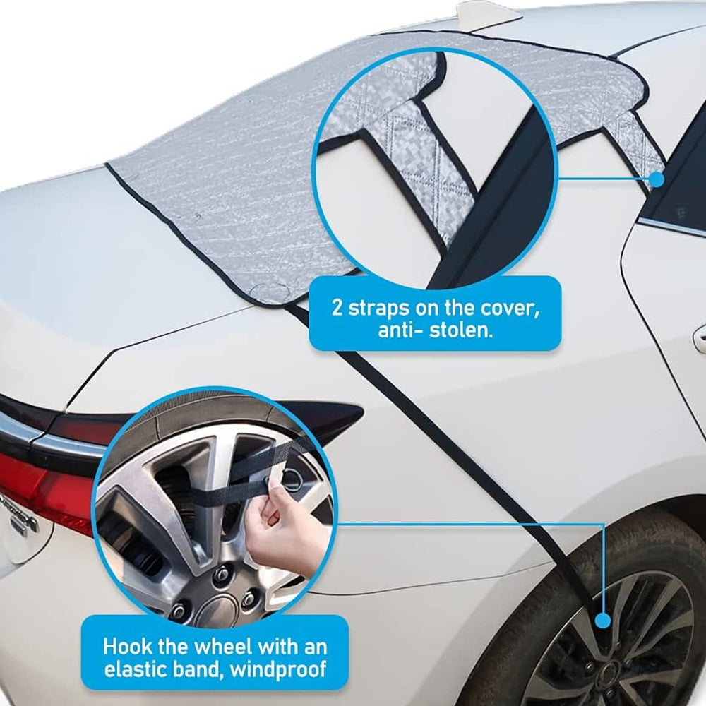 Magnetic Car Rear Windscreen Snow Cover with Windproof Elastic Straps