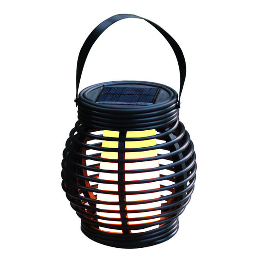 Portable Simulated Rattan Flame Lamp for Patio Lawn Yard Garden