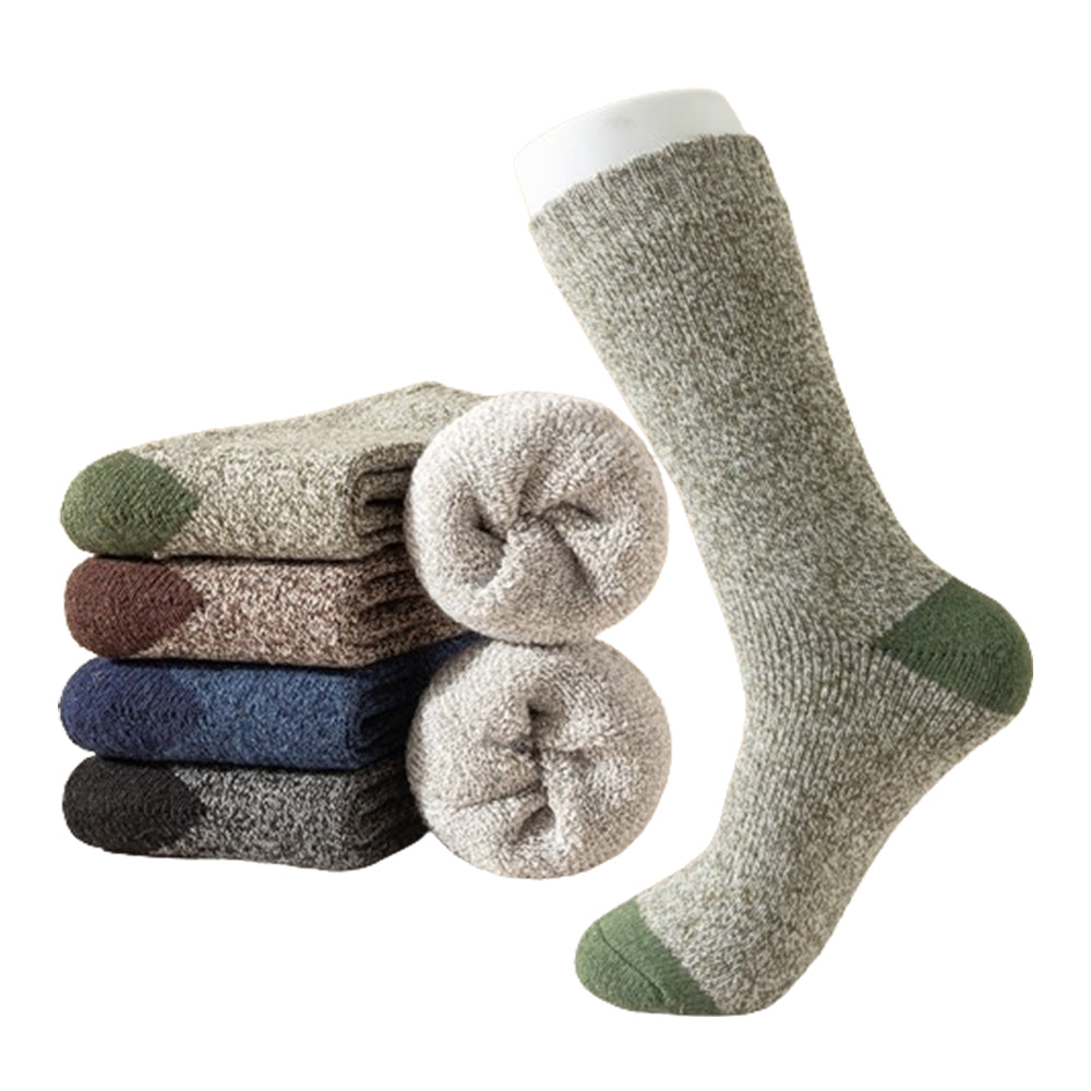 5 Pairs Winter Warm Thermal Wool Blending Hiking Socks for Men