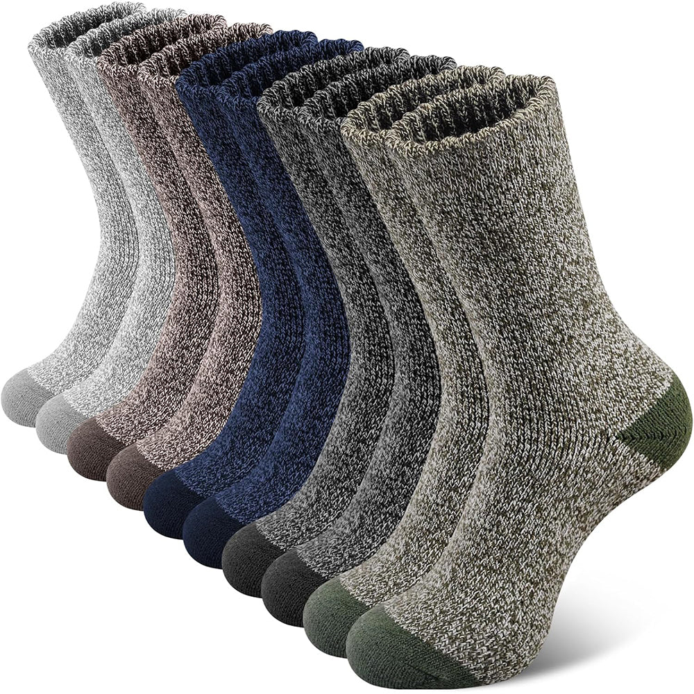 5 Pairs Winter Warm Thermal Wool Blending Hiking Socks for Men