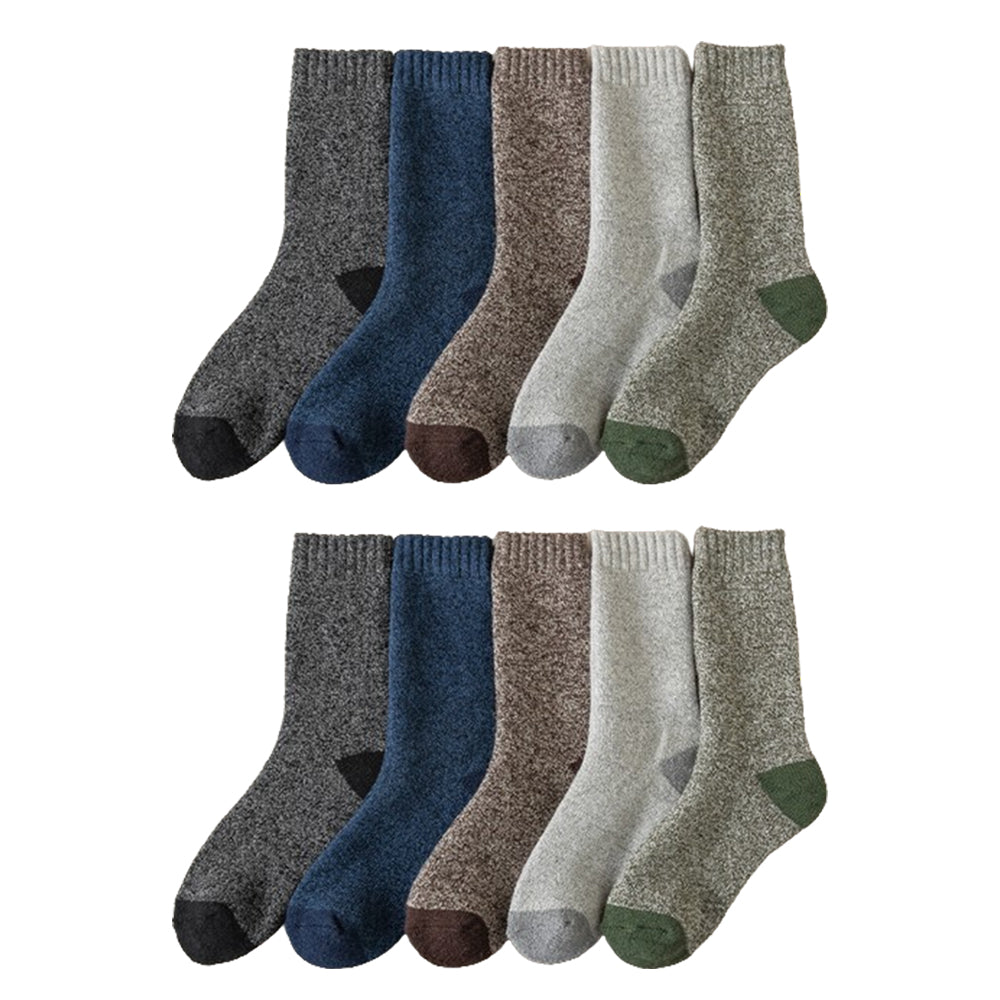 10 Pairs Winter Warm Thermal Wool Blending Hiking Socks for Men