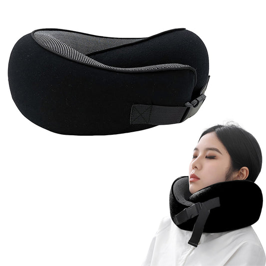 Neck Pillow for Travel Soft U Shaped Memory Foam Head Rest Cushion Black