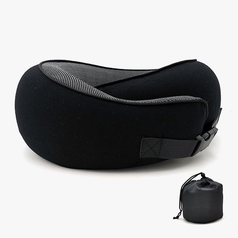 Neck Pillow for Travel Soft U Shaped Memory Foam Head Rest Cushion Black