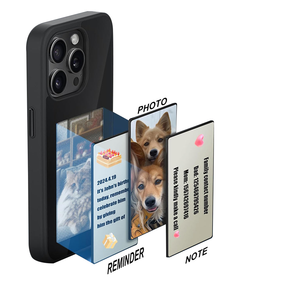 NFC E-Ink Case Ink Screen Display DIY Image for iPhone 15 Pro Max Black