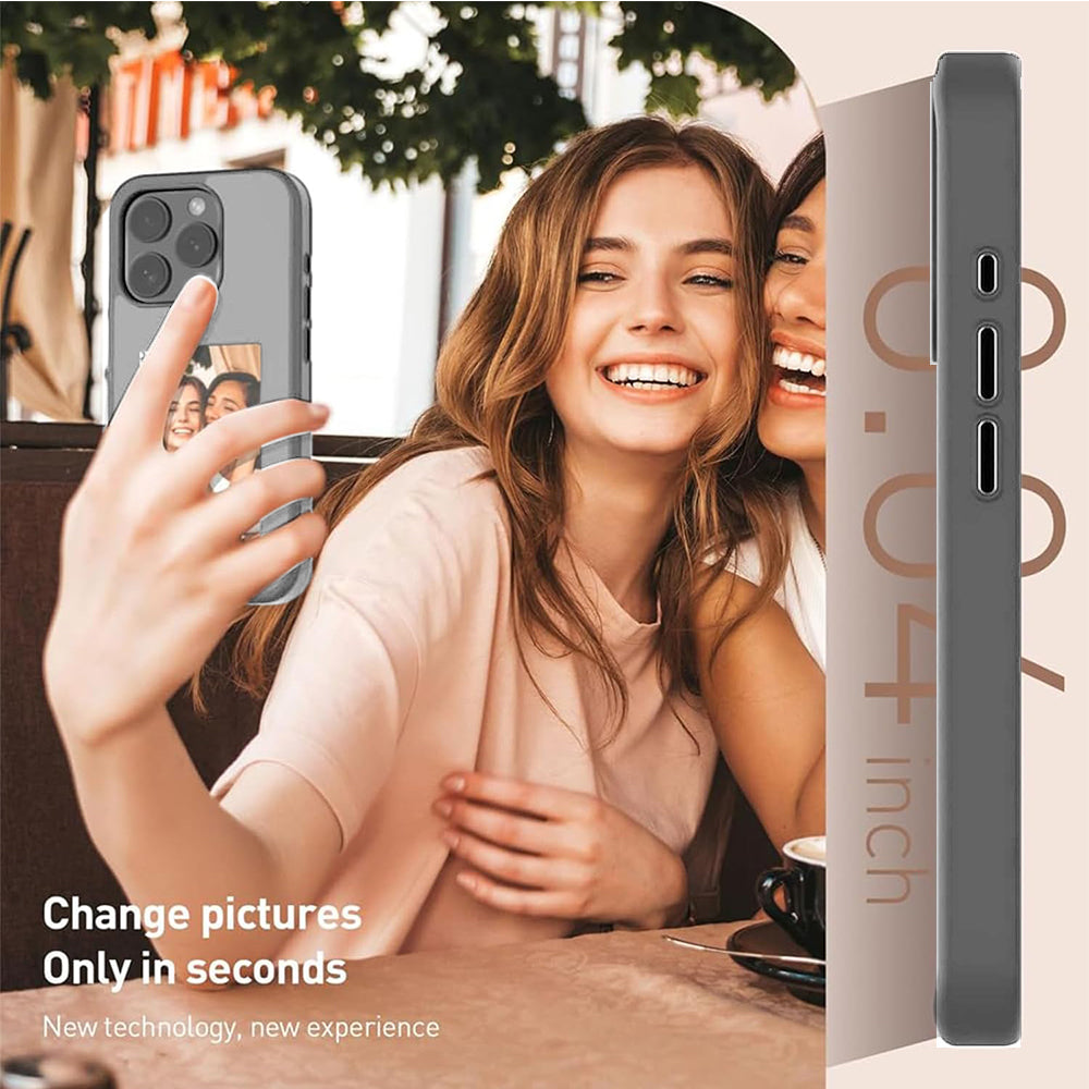 NFC E-Ink Case Ink Screen Display DIY Image for iPhone 15 Pro Grey