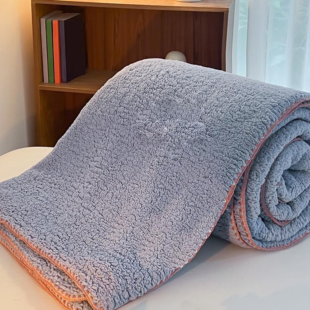 100x140cm Sherpa Throw Blanket Winter Soft Cozy Fleece Plush Blanket Blue