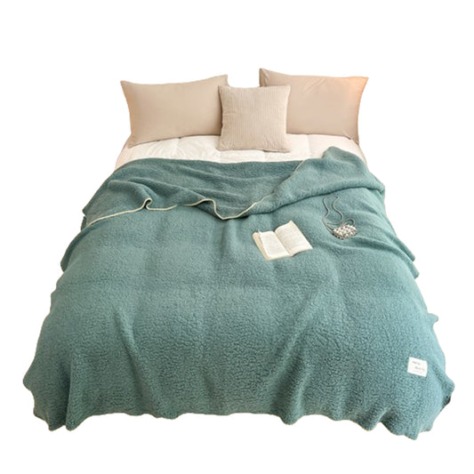 100x140cm Sherpa Throw Blanket Winter Soft Cozy Fleece Plush Blanket Green