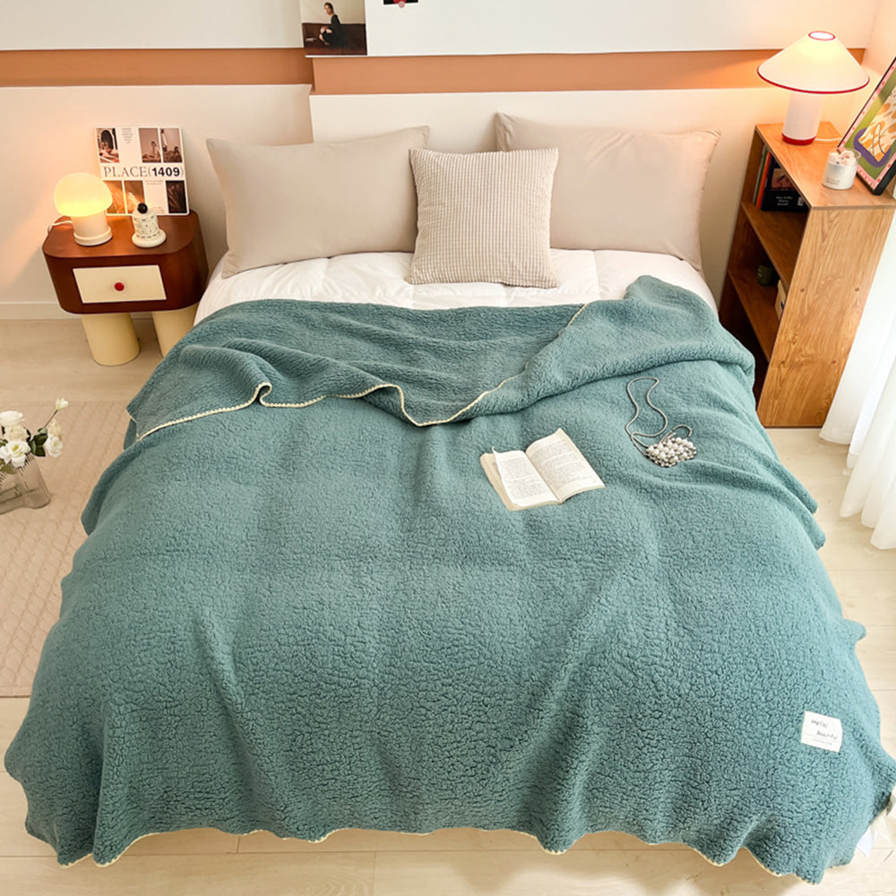 200x230cm Sherpa Throw Blanket Winter Soft Cozy Fleece Plush Blanket Green