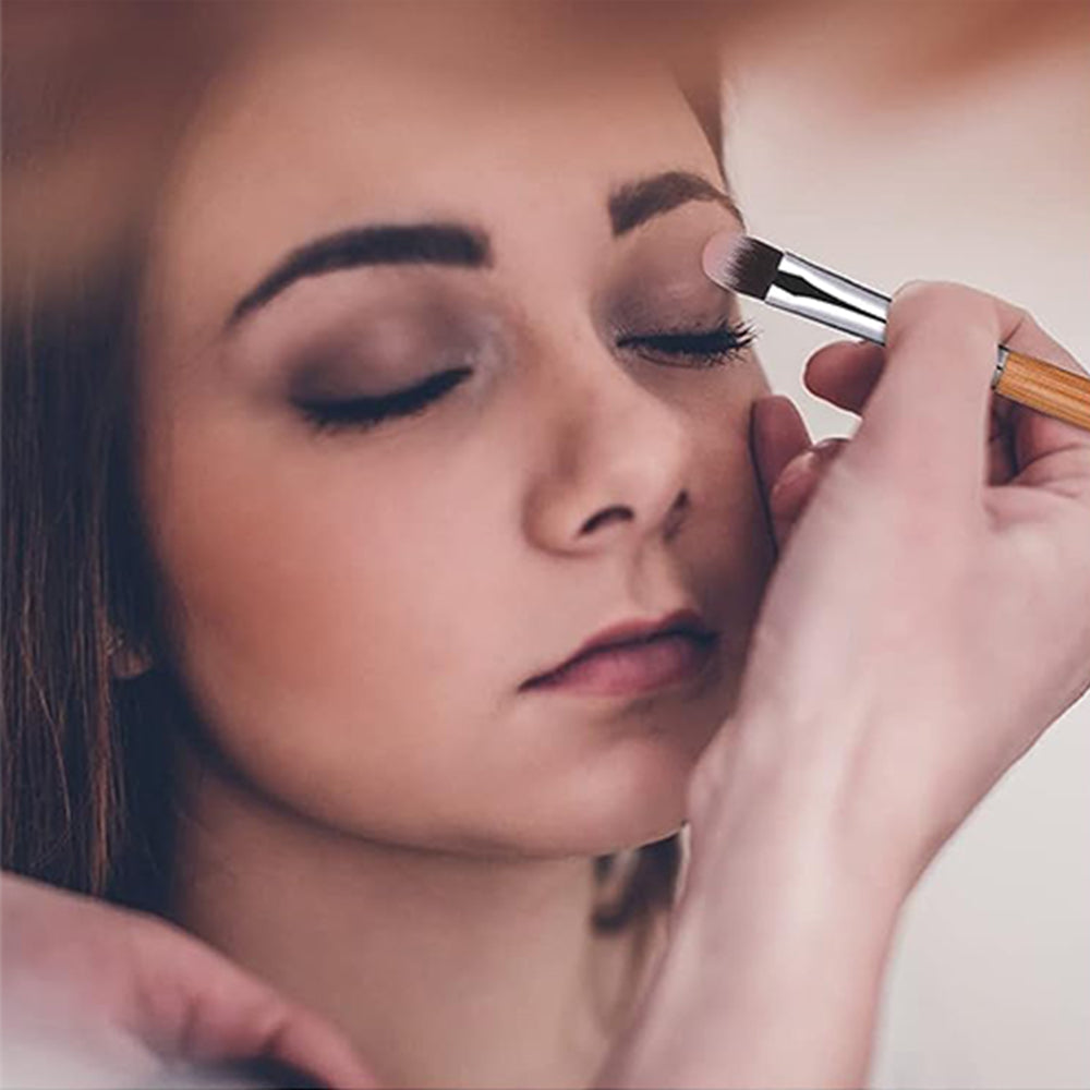 18Pcs Makeup Brushes Set with Makeup Sponges and Storage Bucket Grey