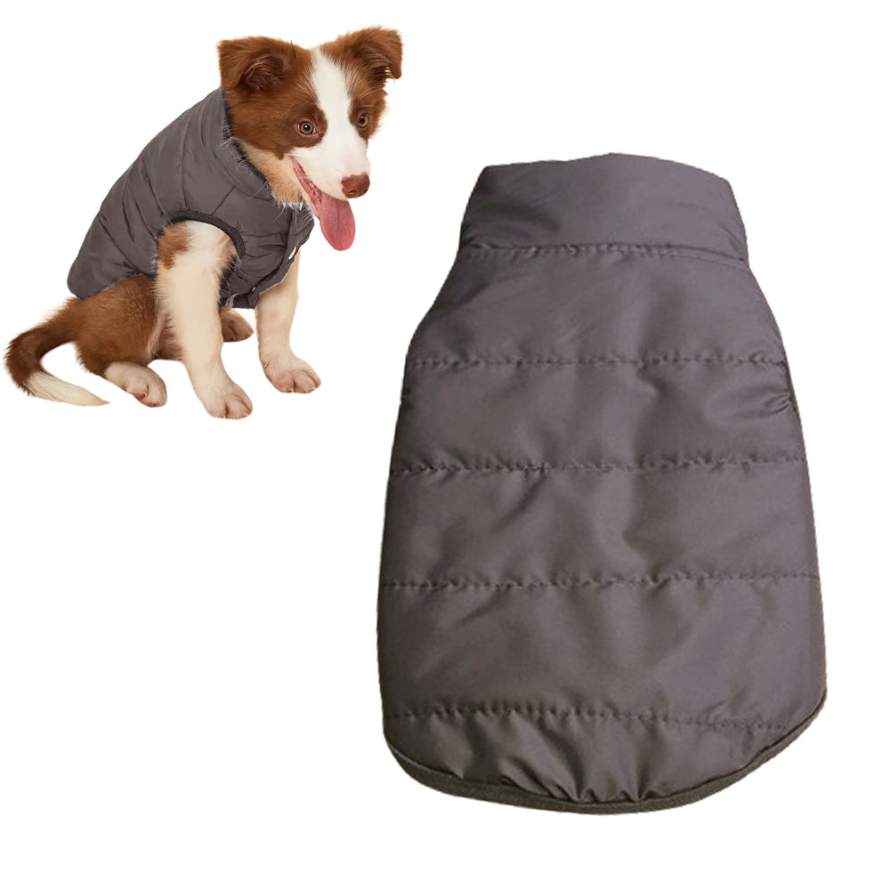 Dog Warm Coat Thickened Padded Windbreaker Vest Jacket Winter Coffee L