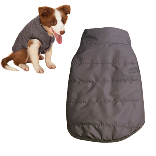 Dog Warm Coat Thickened Padded Windbreaker Vest Jacket Winter Coffee L