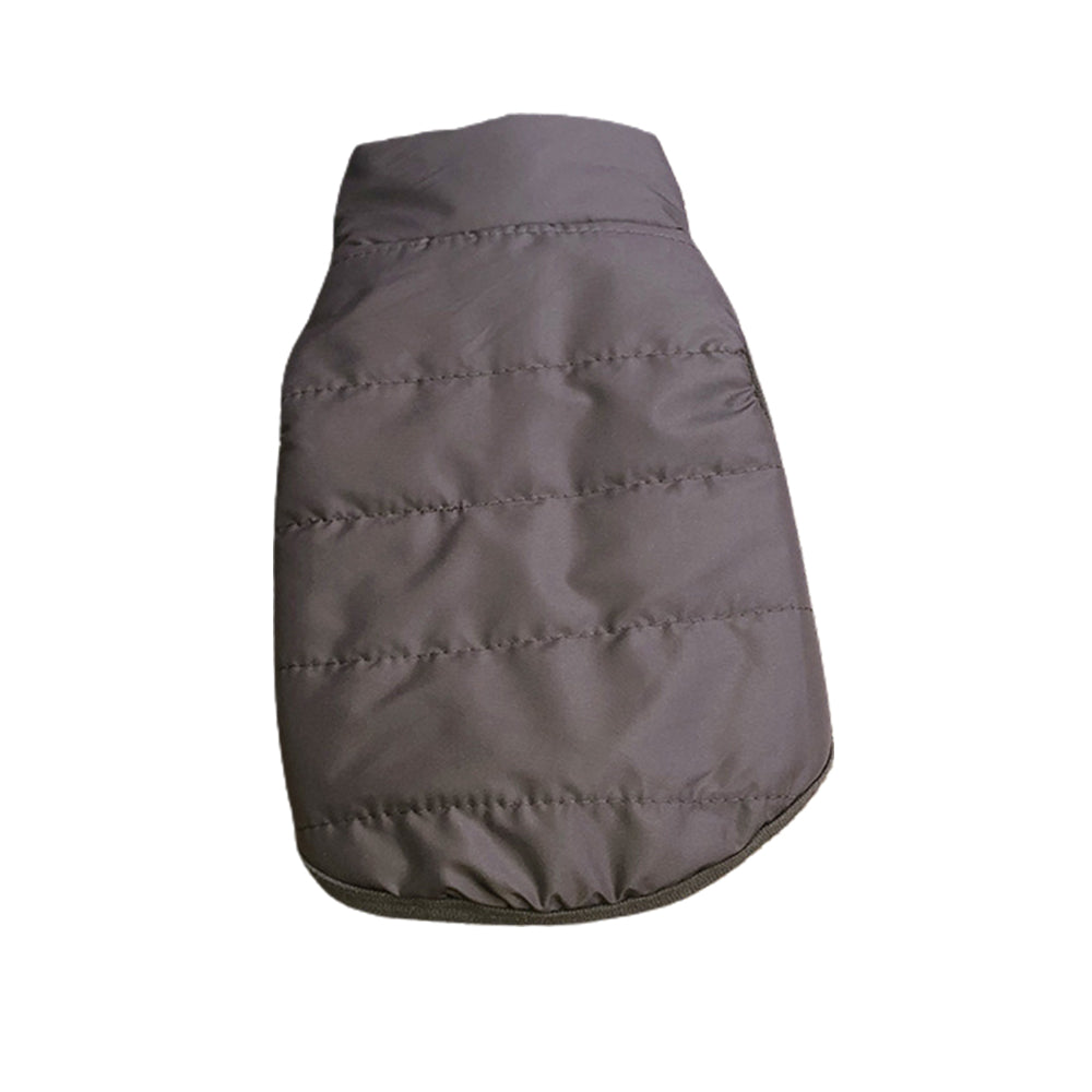 Dog Warm Coat Thickened Padded Windbreaker Vest Jacket Winter Coffee L