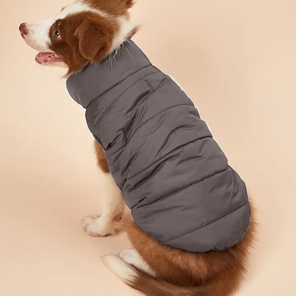 Dog Warm Coat Thickened Padded Windbreaker Vest Jacket Winter Coffee L