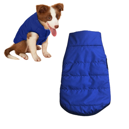 Dog Warm Coat Thickened Padded Windbreaker Vest Jacket Winter Dark Blue XL