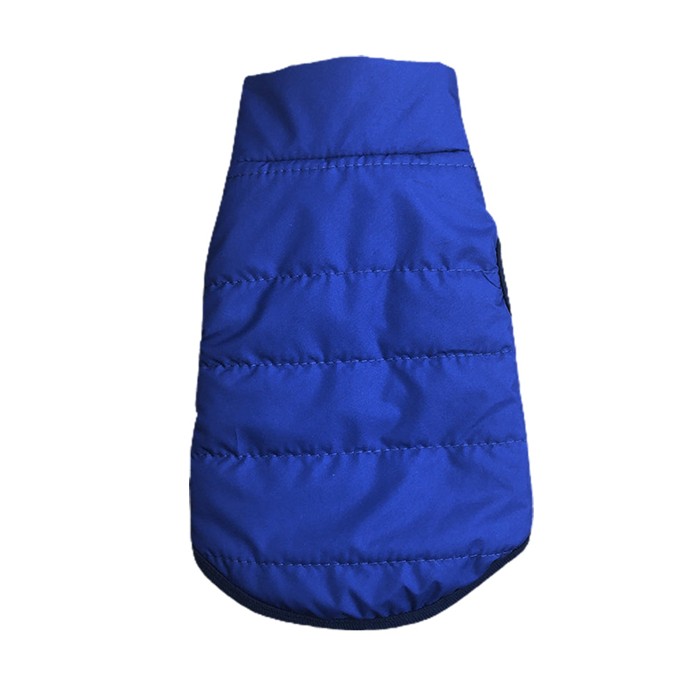 Dog Warm Coat Thickened Padded Windbreaker Vest Jacket Winter Dark Blue 2XL
