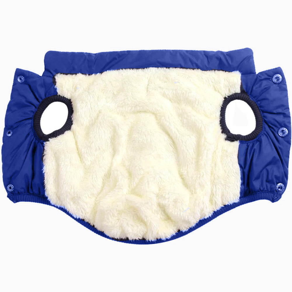 Dog Warm Coat Thickened Padded Windbreaker Vest Jacket Winter Dark Blue 2XL