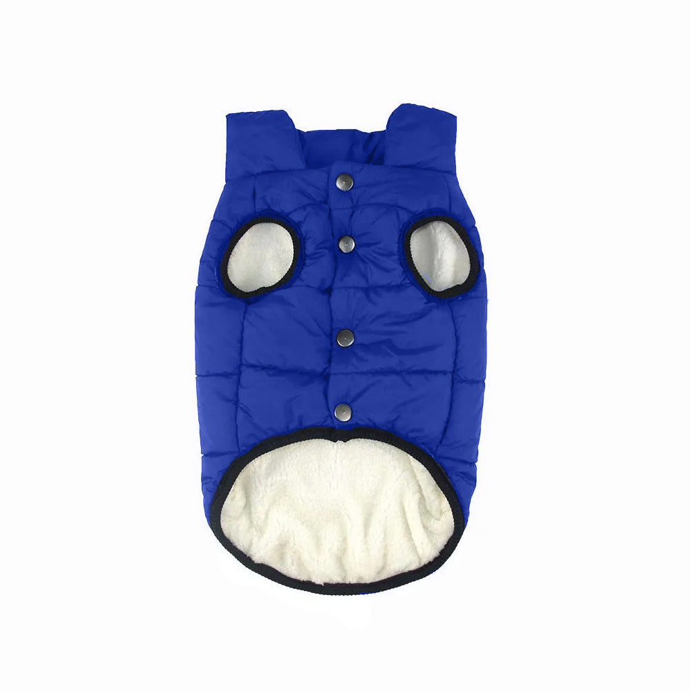 Dog Warm Coat Thickened Padded Windbreaker Vest Jacket Winter Dark Blue 2XL