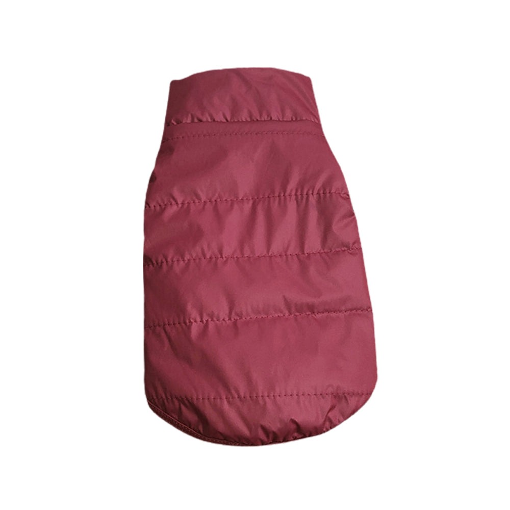 Dog Warm Coat Thickened Padded Windbreaker Vest Jacket Winter Wine Red 3XL
