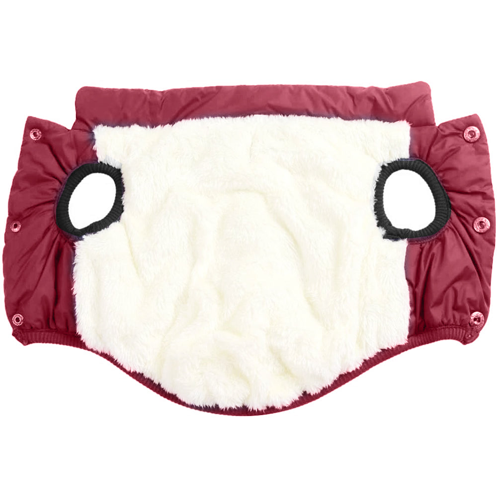 Dog Warm Coat Thickened Padded Windbreaker Vest Jacket Winter Wine Red 3XL