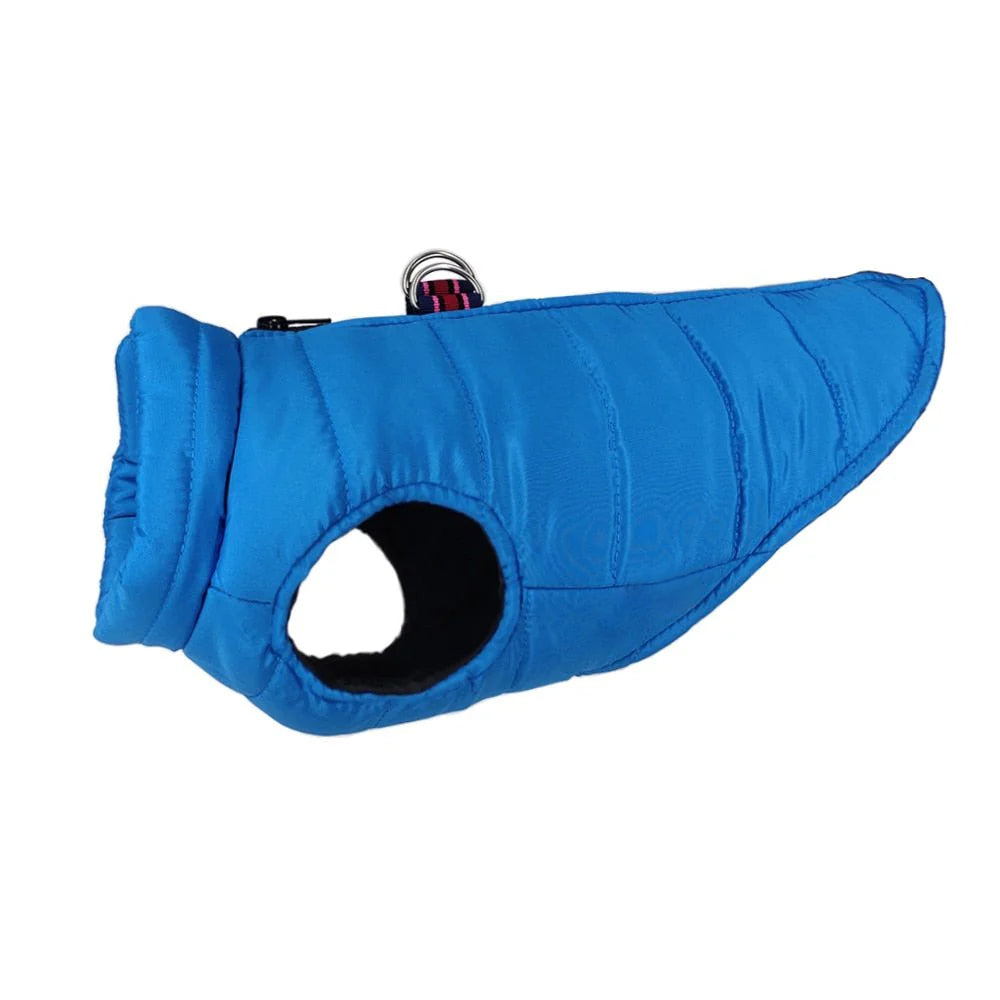 Dog Jacket Padded Pet Clothes with Zipper Warm Vest Coat Winter Blue 2XL