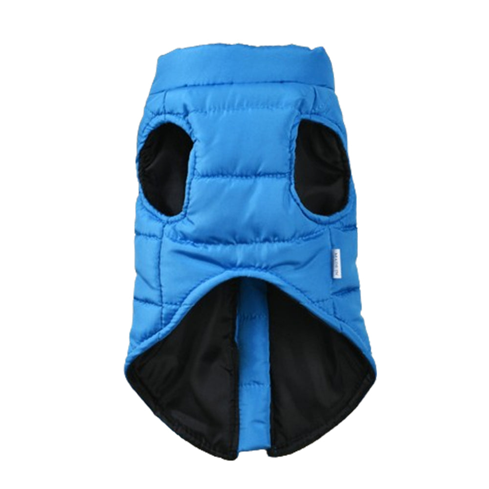 Dog Jacket Padded Pet Clothes with Zipper Warm Vest Coat Winter Blue 2XL